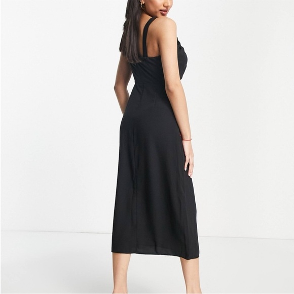 Abercrombie & Fitch Black Midi Dress Large - Picture 3 of 10